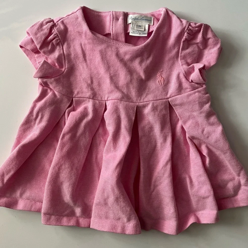 Ralph Lauren • Pink Pleated Baby Dress